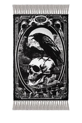 gothic crow and skull house rug