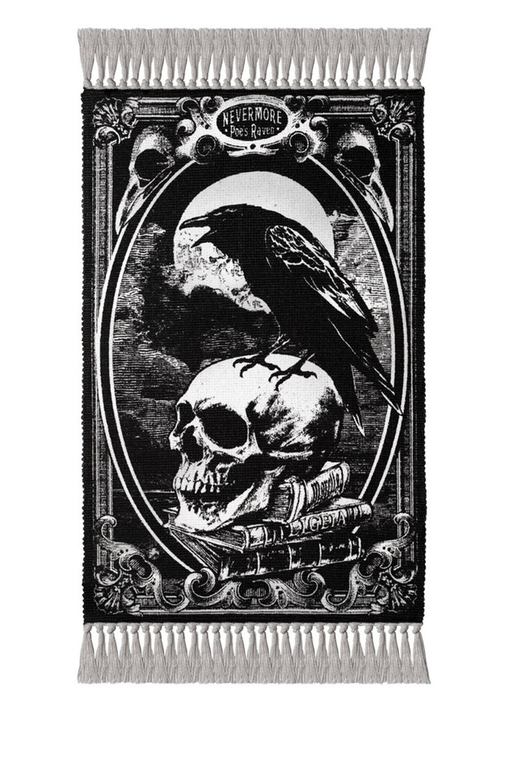 gothic crow and skull house rug