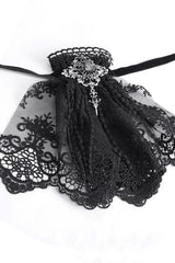 black steampunk necktie with faux gemstone