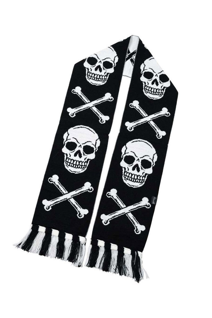 black and white gothic skull scarf
