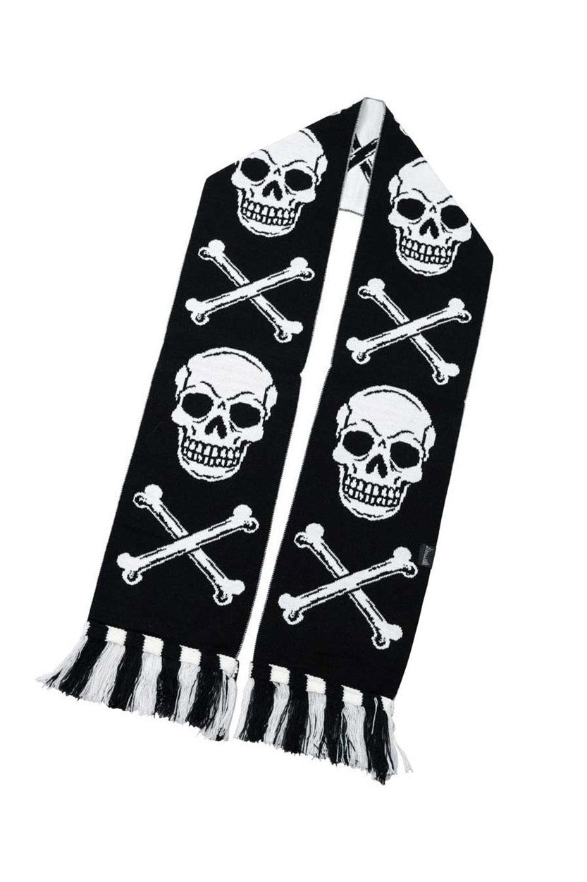 black and white gothic skull scarf