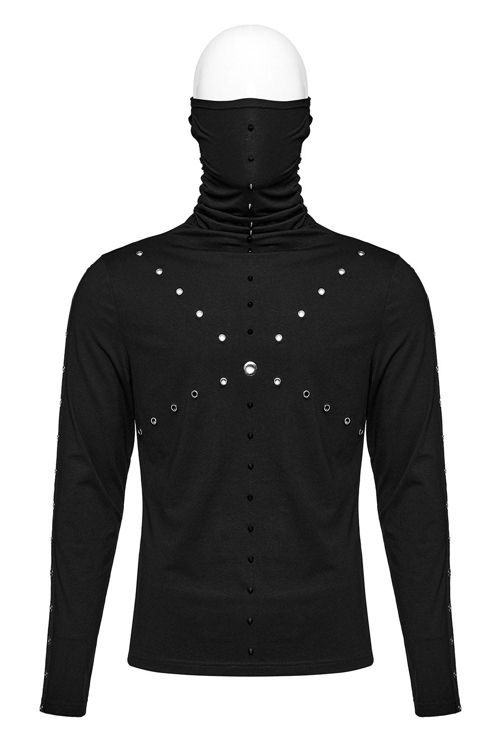 mens eyelet punk long sleeve top