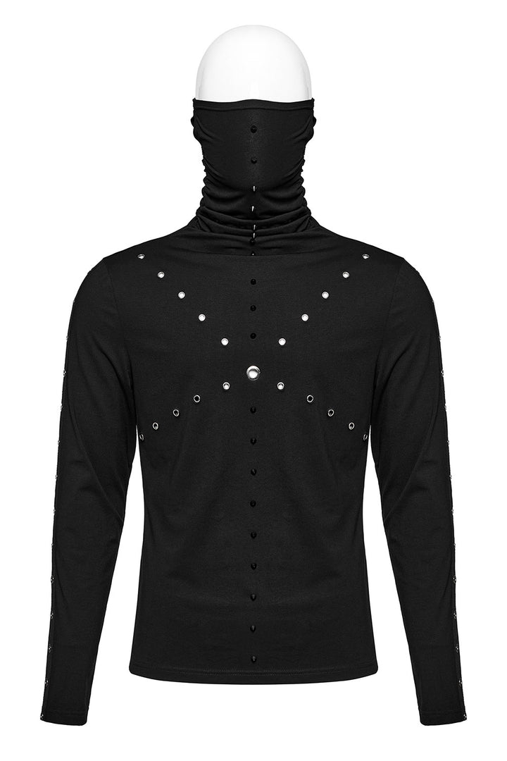 mens eyelet punk long sleeve top