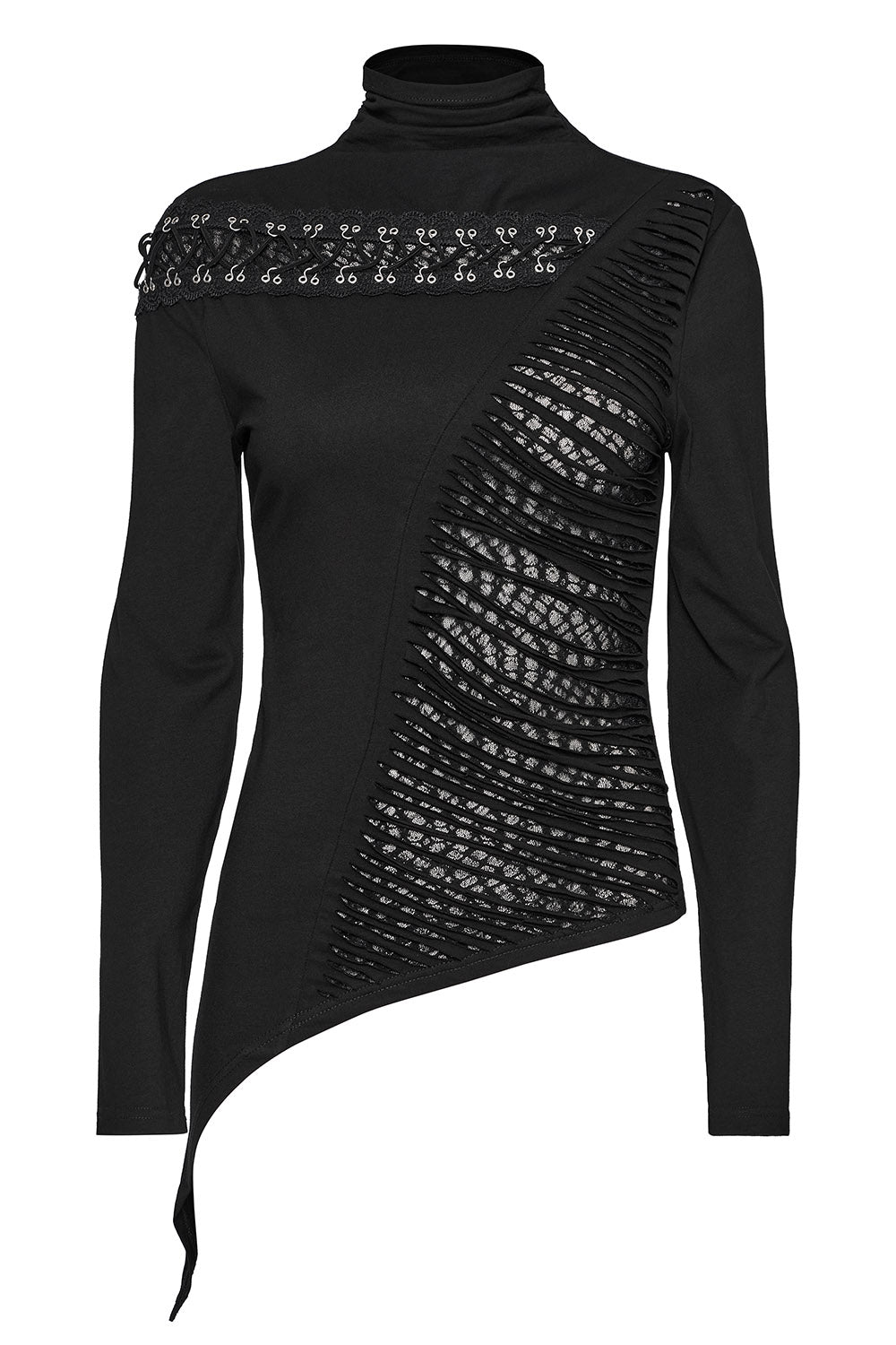 trad gothic high neck collar long sleeve shirt by punk rave