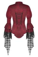lace sleeve back corset gothic valentine's day top 