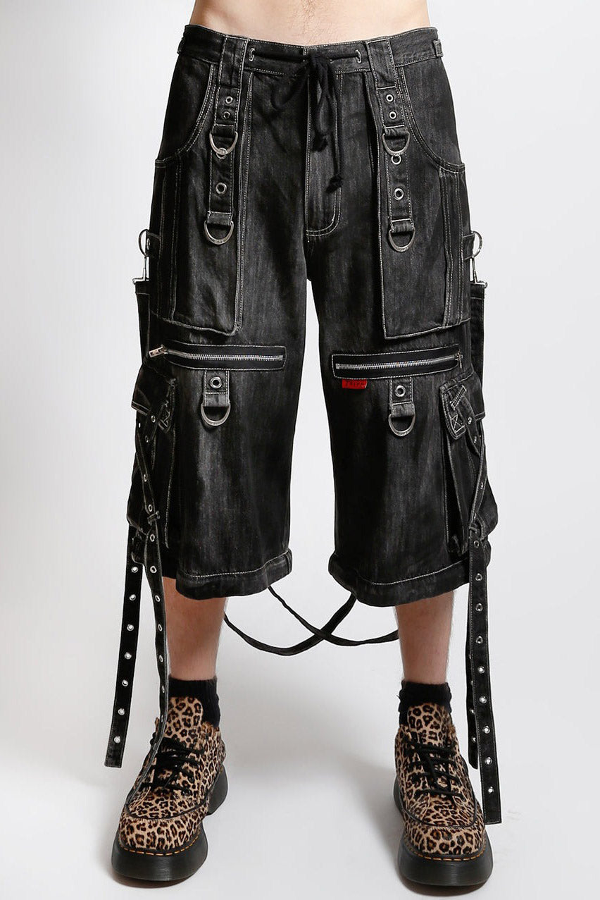 mens baggy distressed denim shorts