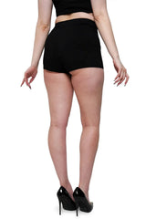 goth grunge black shorts for women made of stretch twill fabric