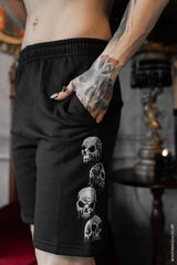 punk black cotton shorts