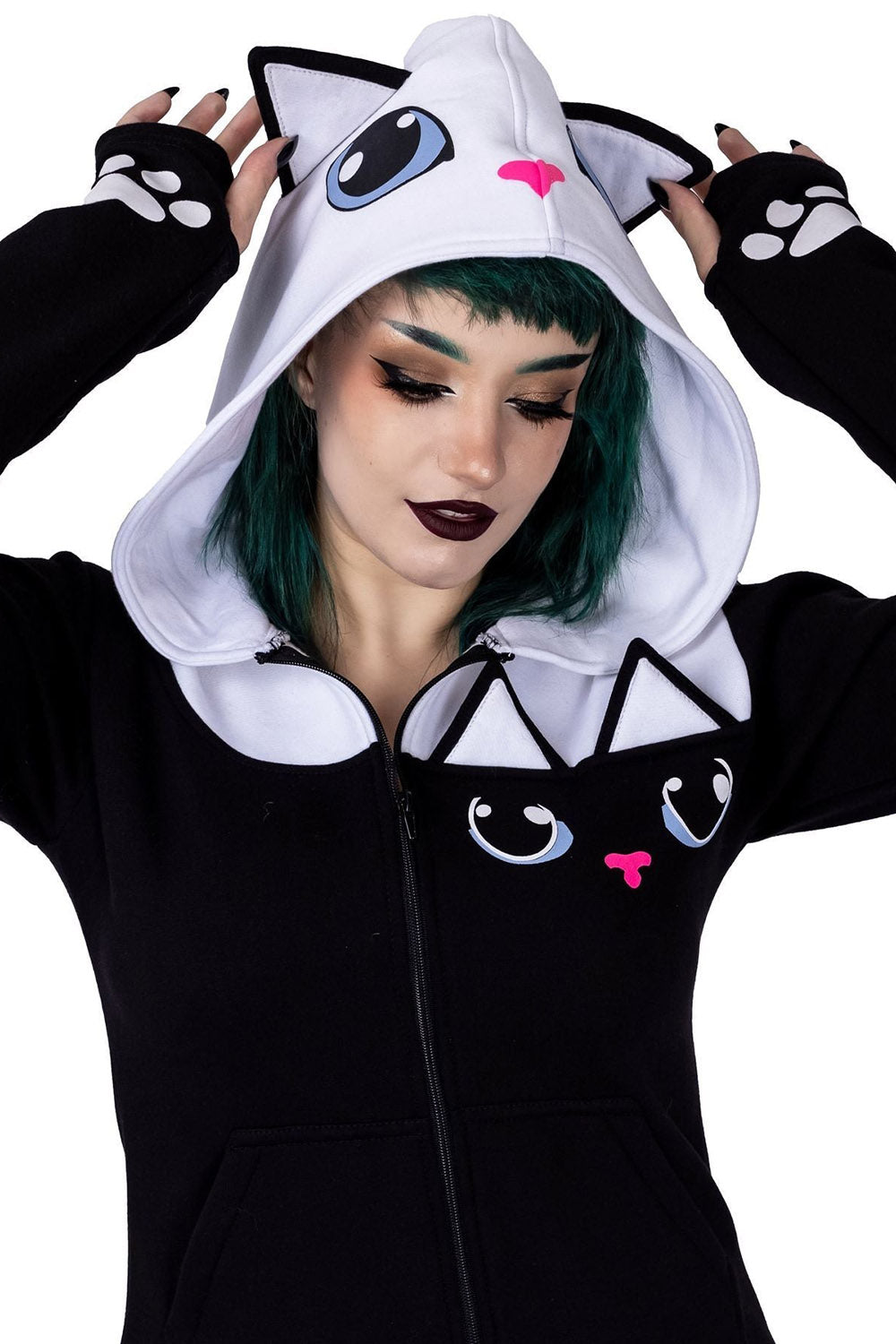 Kitty Hoodie [BLACK/WHITE]