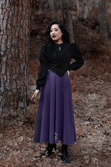 purple midi length skirt by lively ghosts 