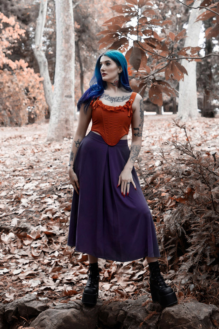 lively ghosts purple midi length skirt