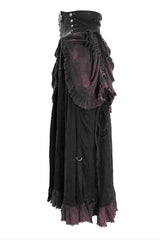 Ruffled skirt with zipper front and button details