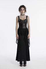 gothic long black skirt