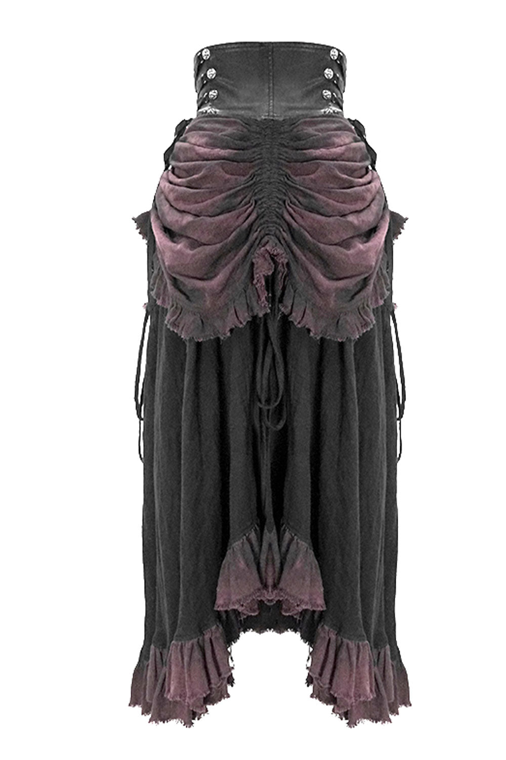 Ruffled ankle length womens skirt with corset waist