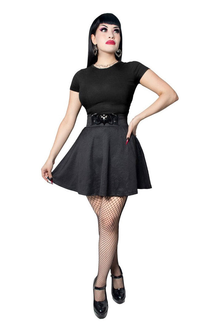 flowy high waisted gothic skater skirt