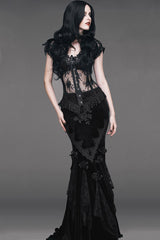 vintage gothic velvet skirt for women