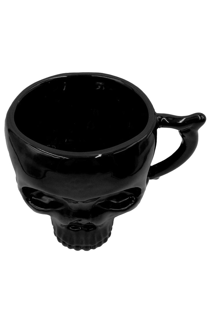 skull soup bowl black