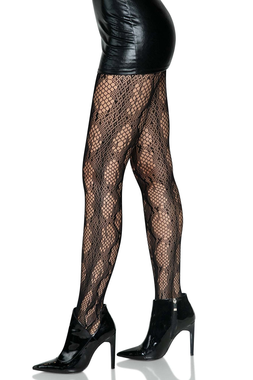 Snakeskin Fishnet Stockings