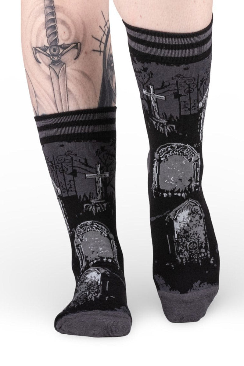 spooky grave socks by footclothes