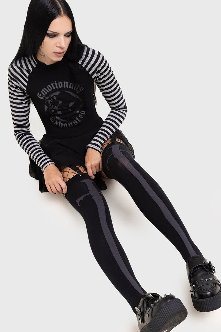 knitted sword socks by killstar