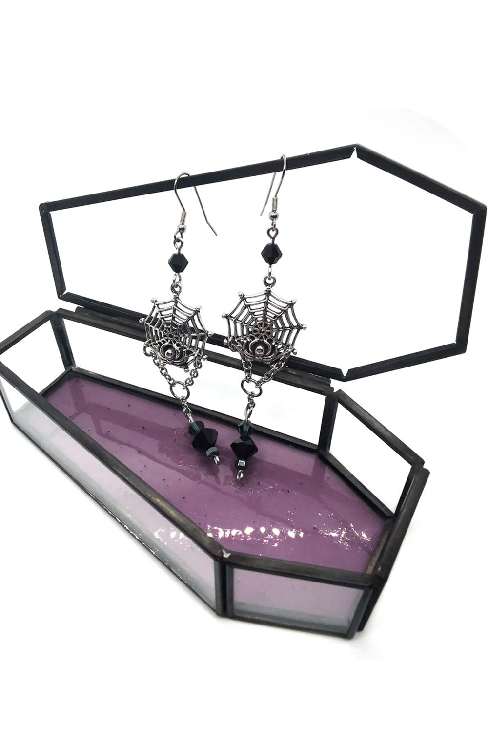 gothic spiderweb earrings