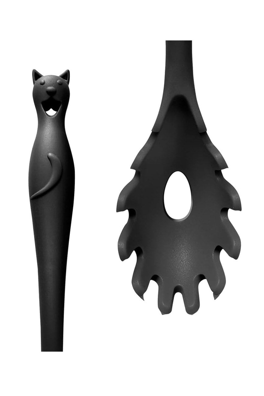 halloween black cat pasta spoon strainer