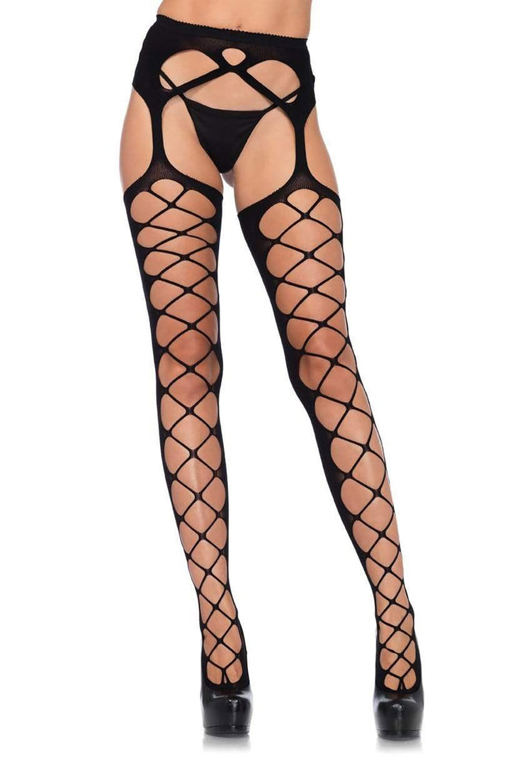 Midnight Garter Belt Tights