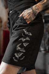 goth black elastic waist sweatshorts 