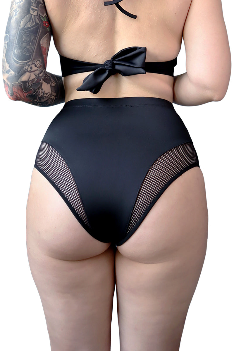 high waisted fishnet bikini bottoms