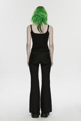 womens grunge shredded black gothic tank top by punk rave