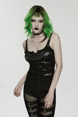 womens cut-out punk tank top 