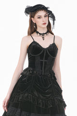 Victorian Gothic black velvet tank top for women from Dark In Love