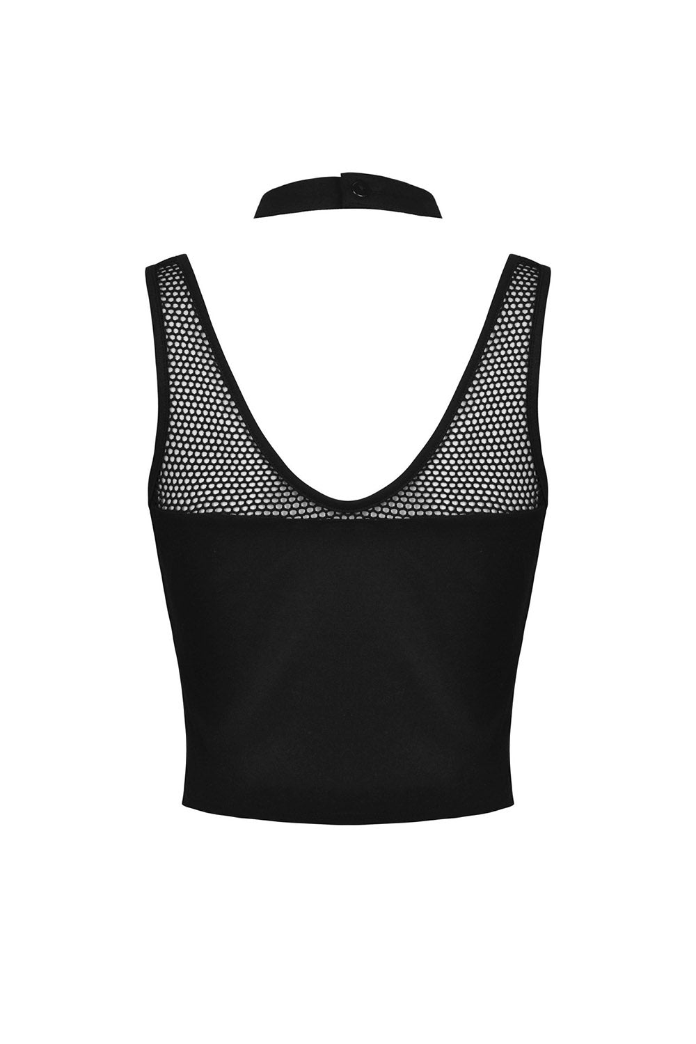 lace up fishnet tank top