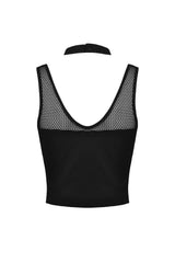 lace up fishnet tank top