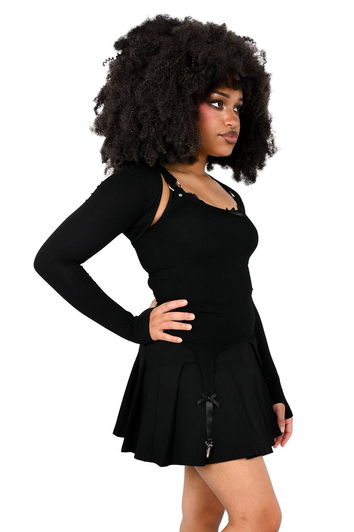 spooky cute kawaii gothic tank top with garter belt