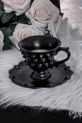black gothic tea cup and saucer by killstar