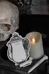 vintage victorian teapot paper goth sticky note pad
