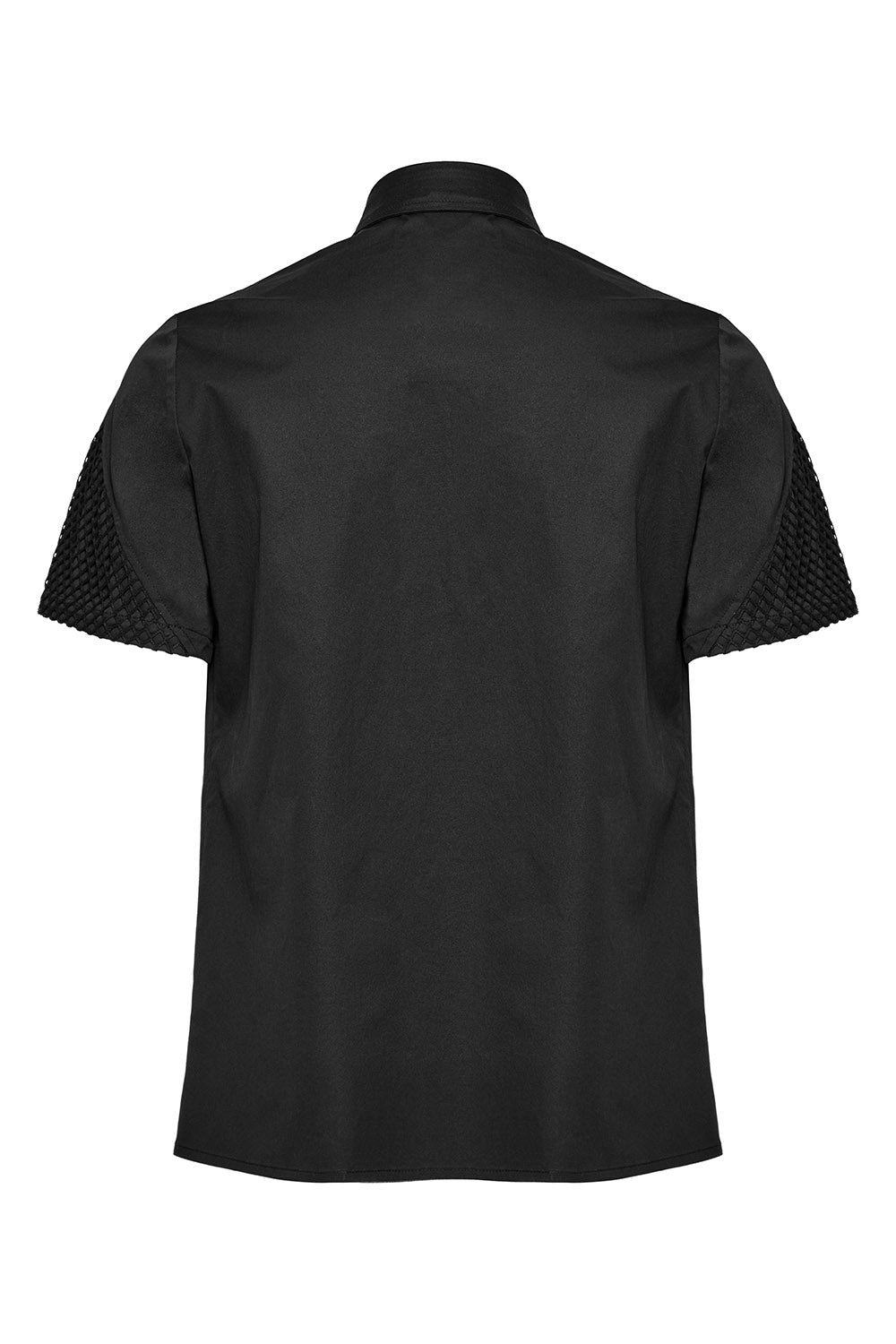 mens black fishnet emo shirt