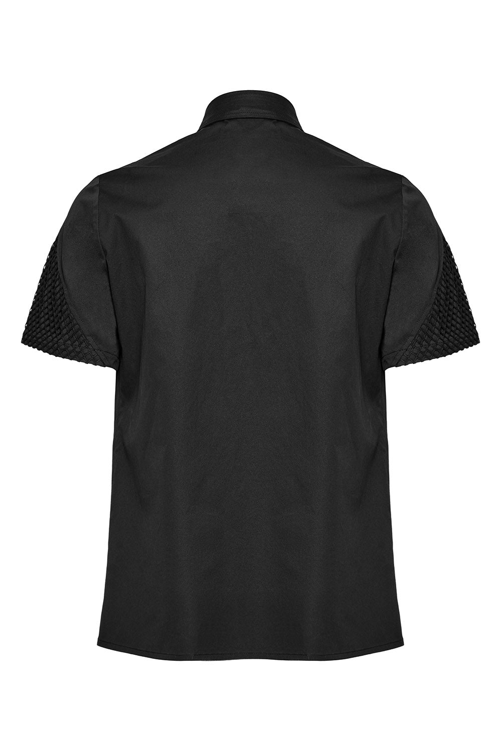 mens black fishnet emo shirt