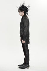 Mens black jacquard shirt side view