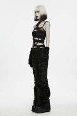 punk grunge alternative top with chains and cutout details