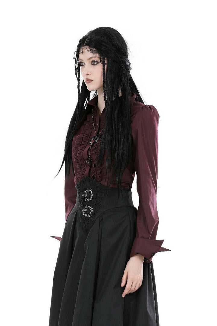 puffed shoulder gothic blouse