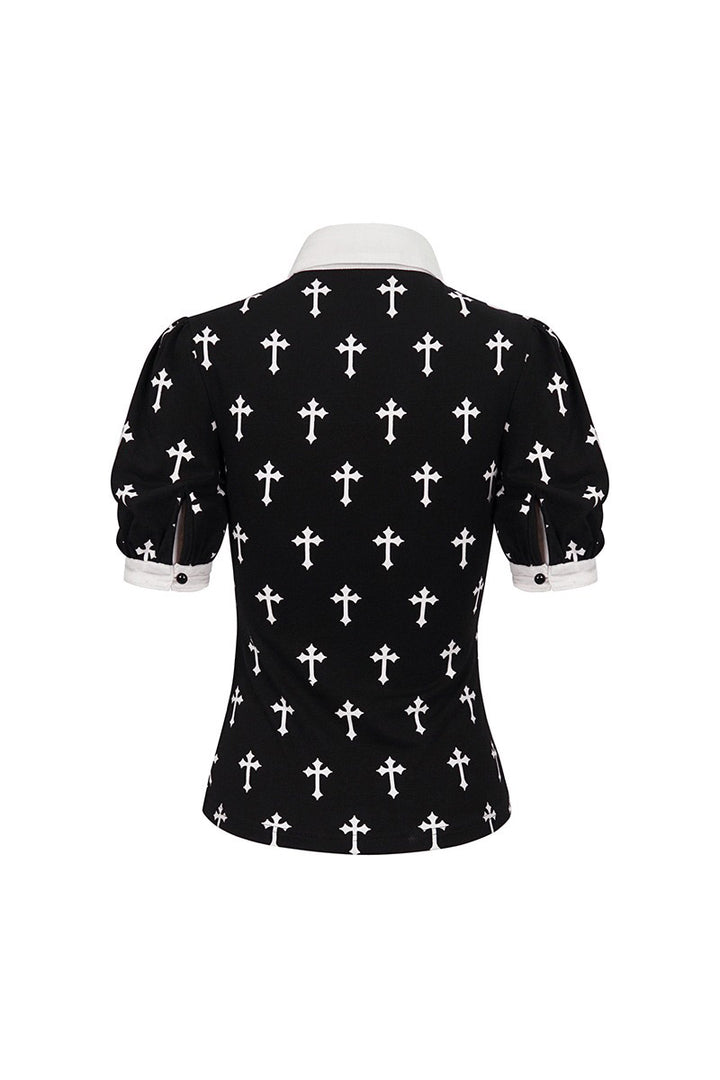 collared gothic blouse by devil fashion