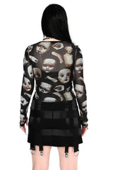 Creepy but cute mesh black top