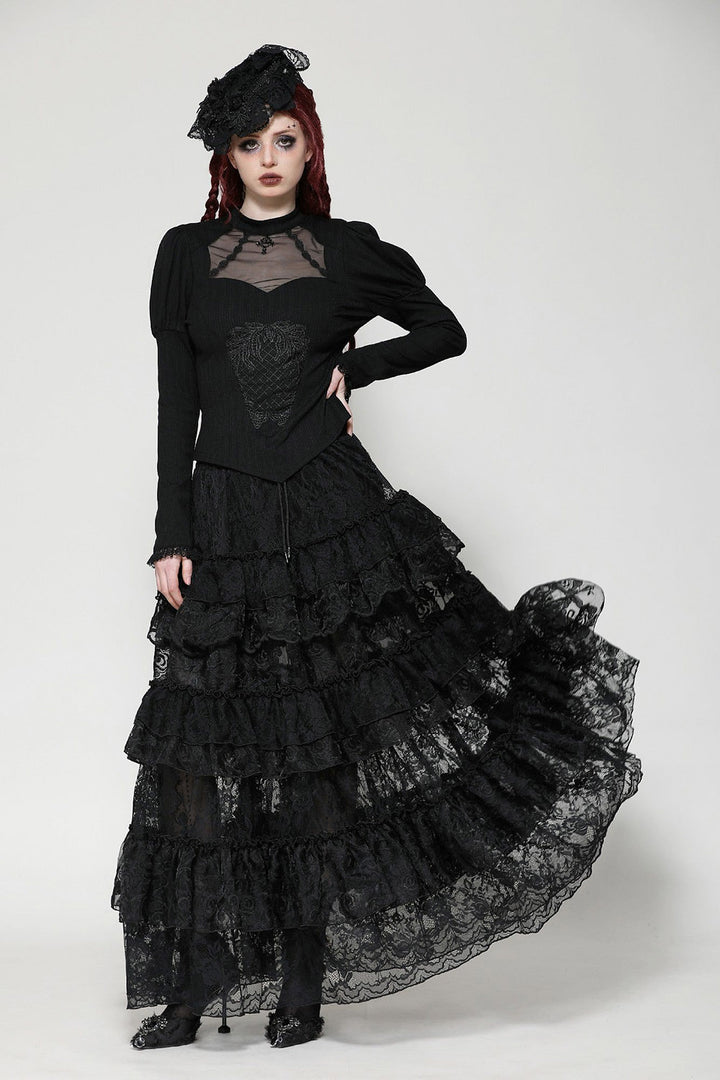 puffed shoulder victorian goth top