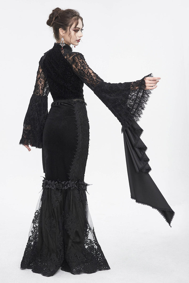 trumpet sleeve gothic blouse