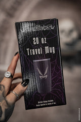 gothic gift box for a stainless steel haunted mansion travel coffee cup 