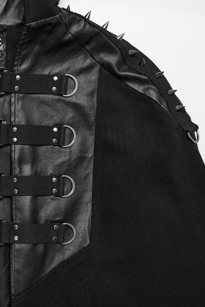 mens spiked and studded punk cape