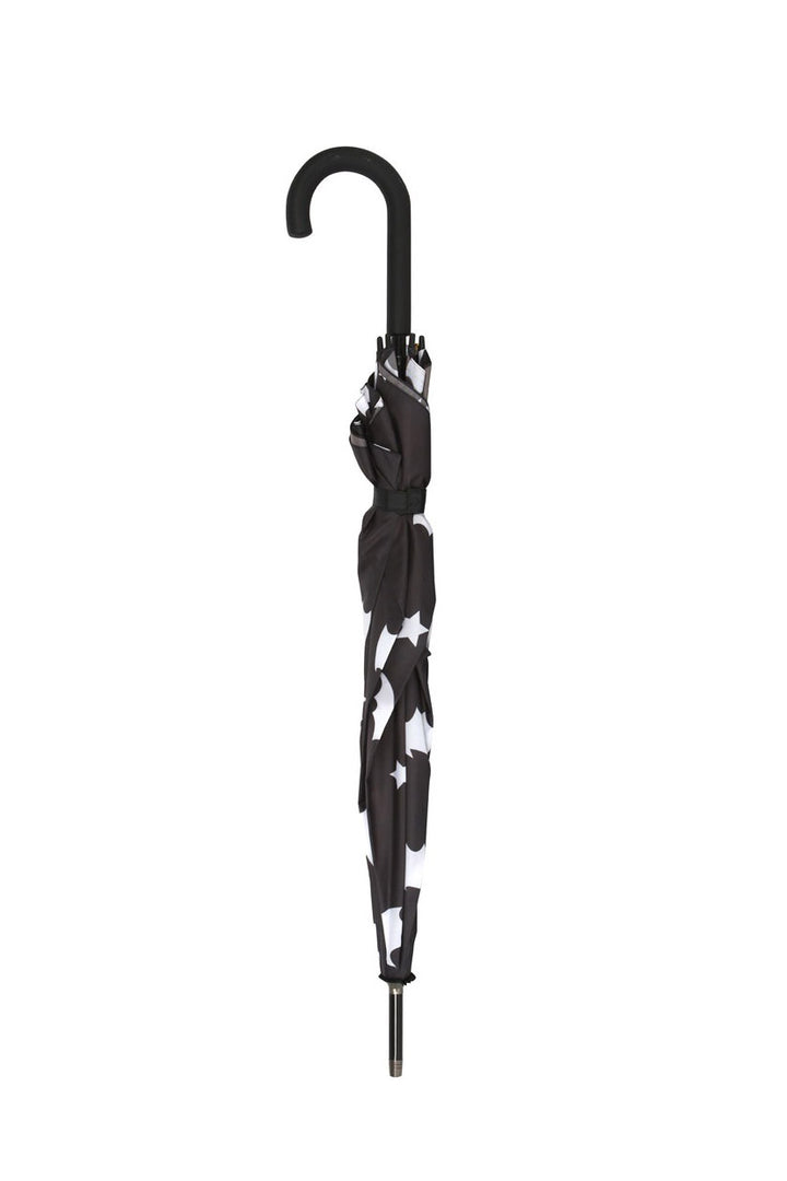 goth automatic umbrella with j shaped handle
