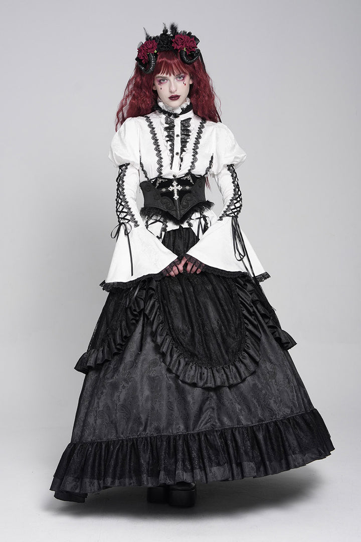 black damask victorian goth corset by devil fashion